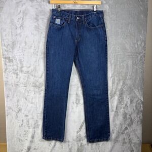 Cinch Jeans Blue Denim Mens Straight Leg Western Cowboy Work Pants Size 33x34